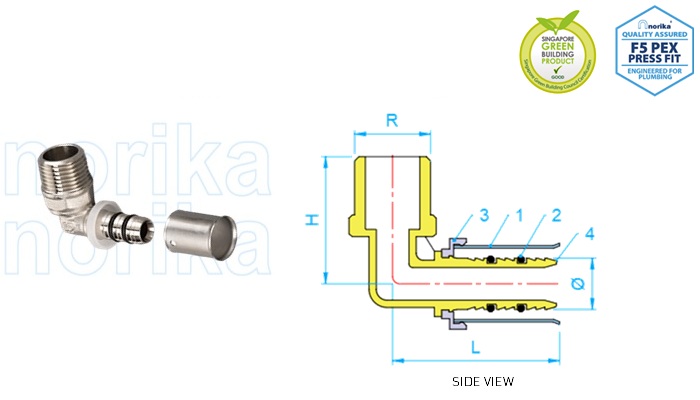 PEX Press-Fit MI Elbow  (Type F5)